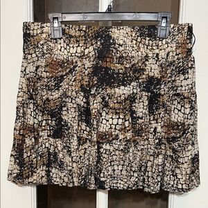 RUE 21 Black & Brown Stretch Waist Tiered Mini Skirt Size XL
